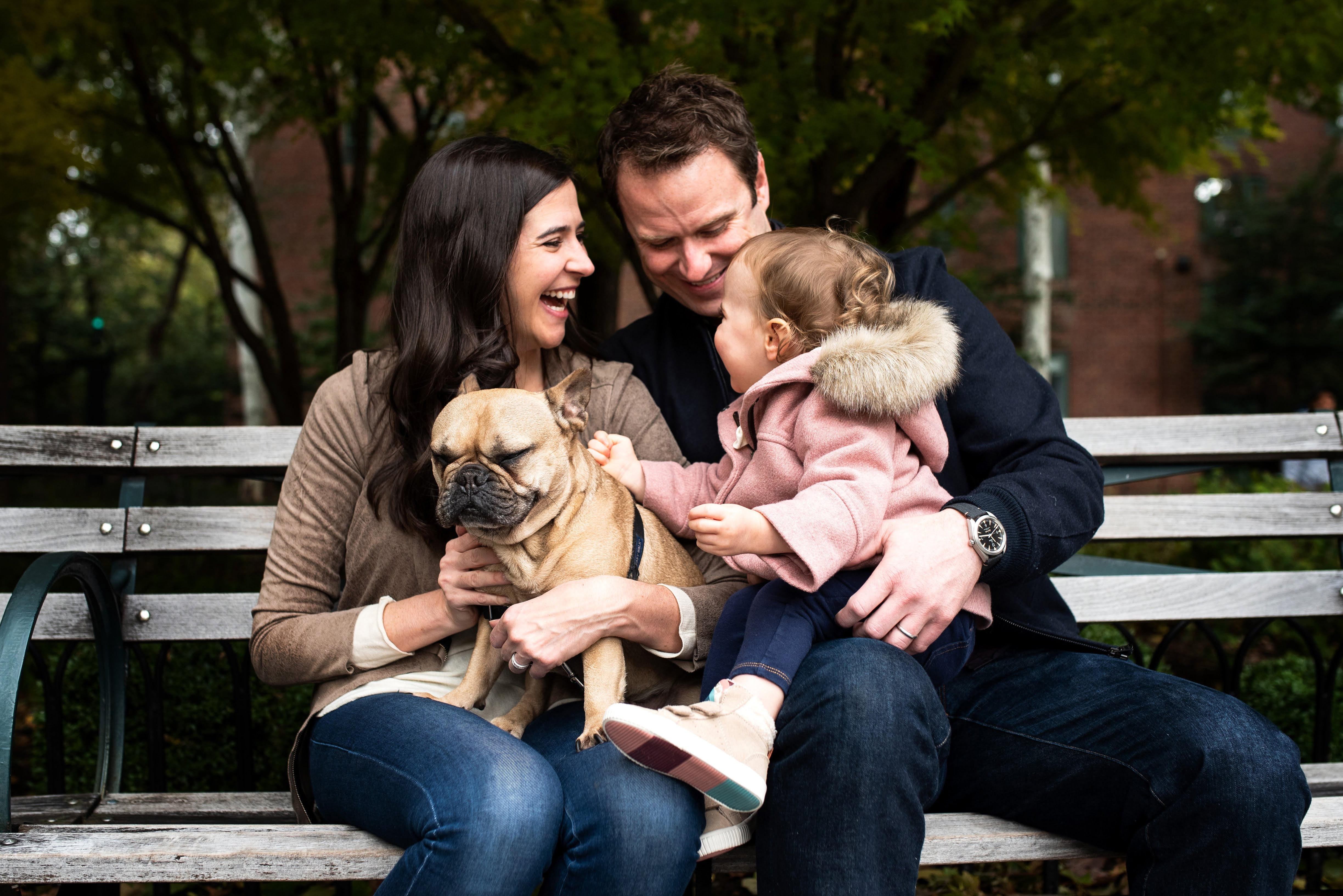 Family with toddler and dog