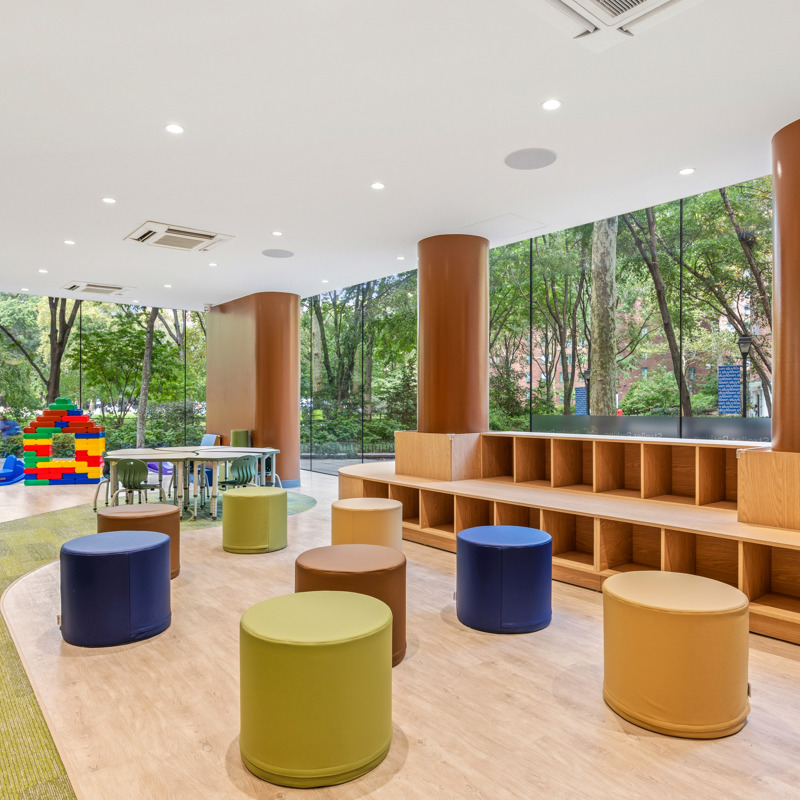 Seating Area with cubbies